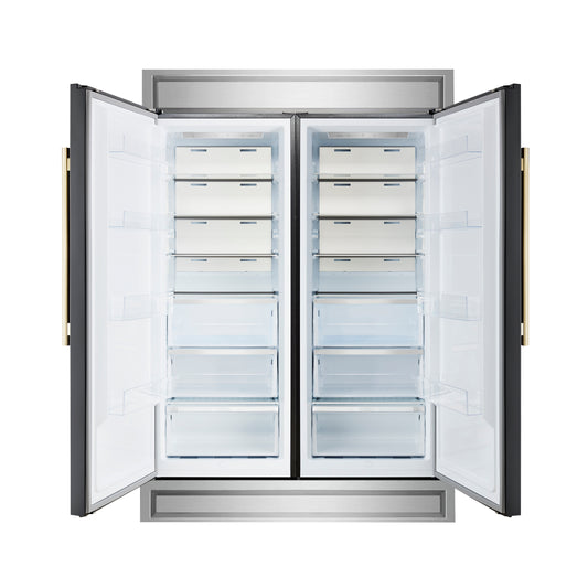 Forno Maderno 2-28-Inch Wide Convertible Refrigerator/Freezer in Black, Decorative Trim, 27.2 cu.ft, 84-Inch High, ENERGY STAR Certified