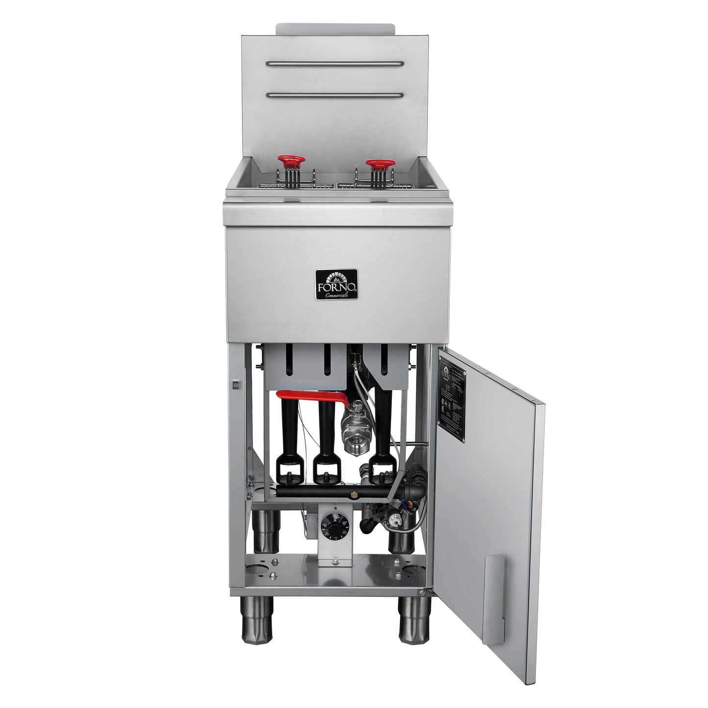 Forno Commerciale Propane Gas Deep Fryer, 3 Burners 90,000 BTU, 40 lbs Oil Capacity