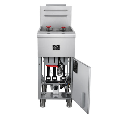 Forno Commerciale Propane Gas Deep Fryer, 3 Burners 90,000 BTU, 40 lbs Oil Capacity