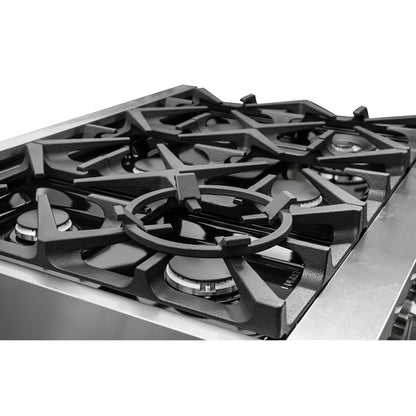 Forno Massimo 36-Inch Freestanding Gas Range, 6 Sealed Burners, Convection Oven, Energy Efficient
