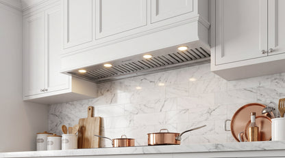 Forno Frassanito 60-Inch Recessed Range Hood, Stainless Steel Baffle Filters, LED Lighting