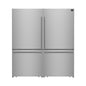 Forno Milano 2-Piece 62-Inch Freestanding Dual Bottom Freezer Refrigerator, Stainless Steel – 34.4 cu.ft, Touch Control, Ice Maker