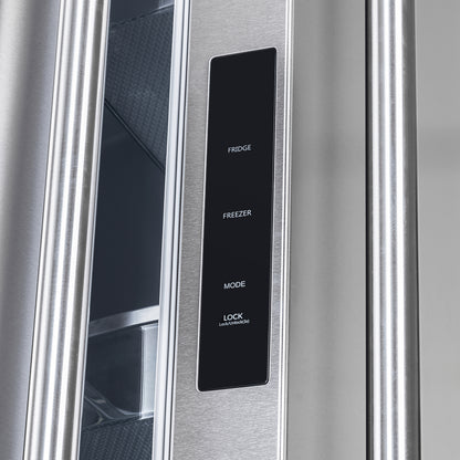 Forno Alta Moena 36-Inch French Door Refrigerator, 19.2 cu.ft, Counter Depth, Ice Maker, Stainless Steel Interior Panel, ENERGY STAR Certified