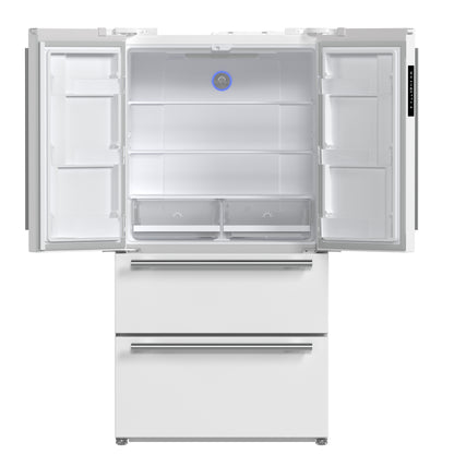 Forno Moena Espresso 36-Inch White French Door Refrigerator, 19.2 Cu. Ft., Frost-Free, Automatic Ice Maker, ENERGY STAR Certified