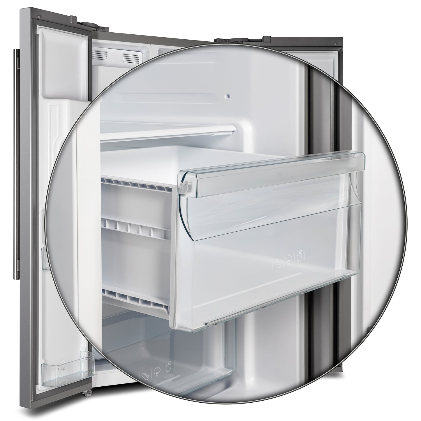 Forno Salerno 40-Inch Built-In Stainless Steel Refrigerator, 20 cu.ft, Decorative Grill, ENERGY STAR Certified