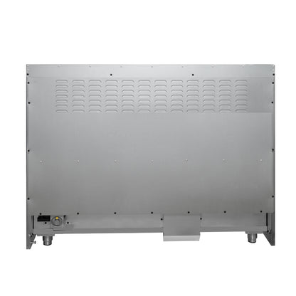 Forno Galiano 48-Inch Freestanding Gas Range, Stainless Steel, 8 Burners, 107,000 BTU, Griddle, Double Ovens, Energy Efficient, Blue Doors