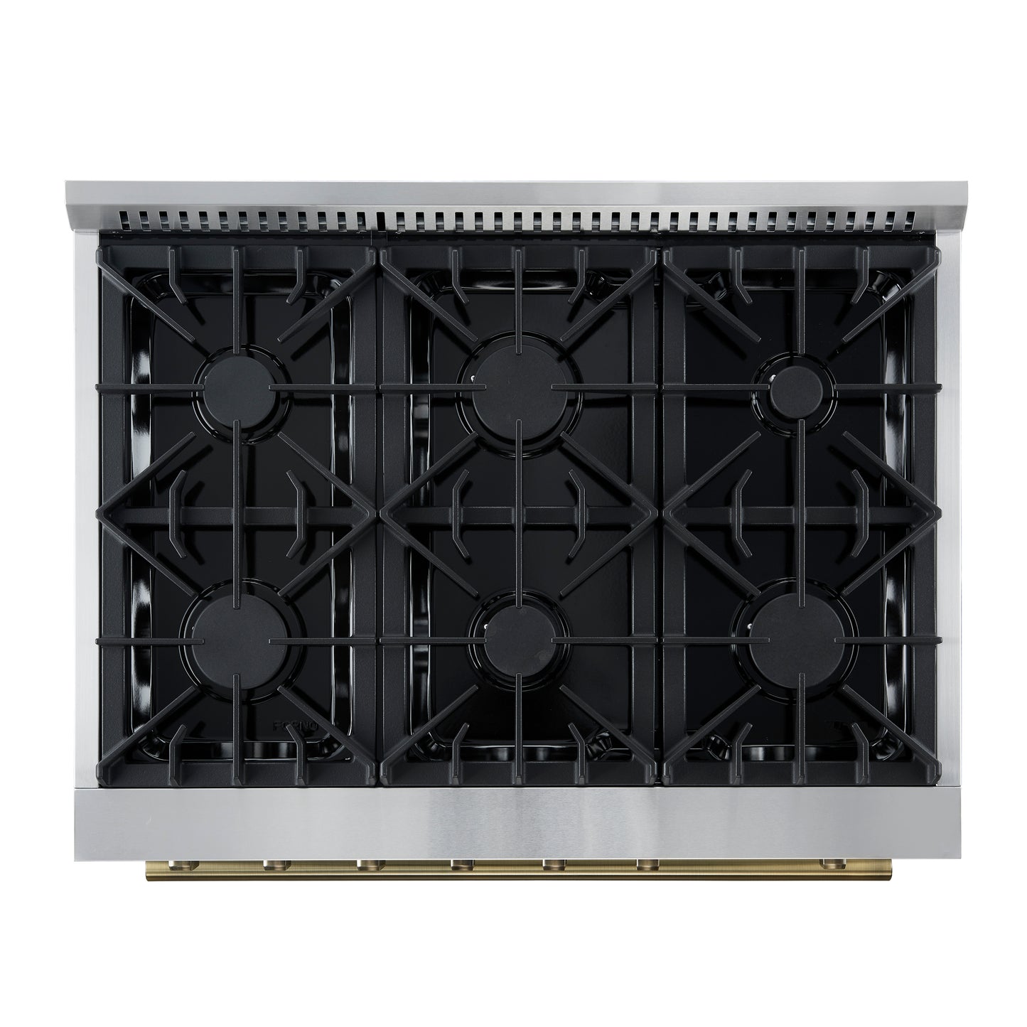 Marco 36-Inch Gas Range White & Antique Brass Design, 6 Burners 67,000 BTU, 5.36 cu.ft. Convection Oven