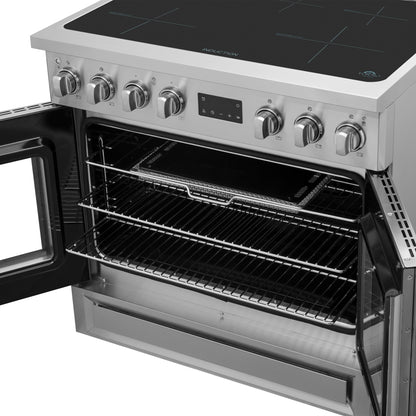 Forno Torino 36 Inch French Door Induction Range with Air Fryer and True Convection Oven