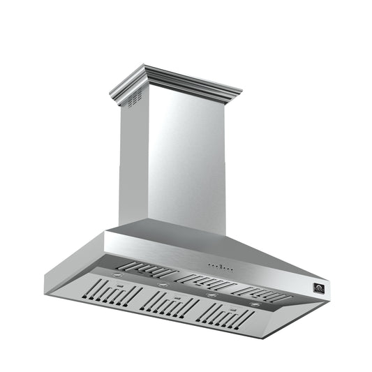 Forno Orvieto 48-Inch Wall Mount Range Hood, LED Lighting, Heavy Duty, Stainless Steel