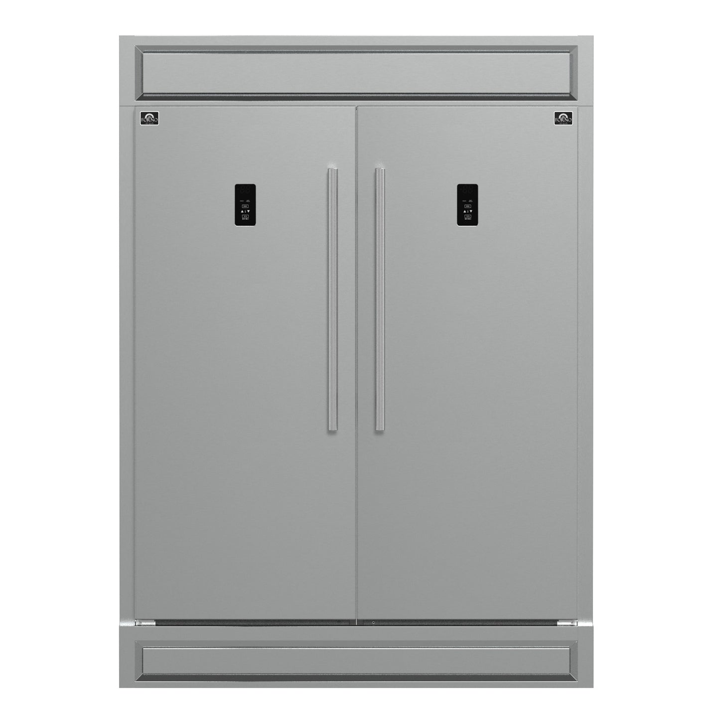 Forno Fortezza 60 Inch Convertible Refrigerator/Freezer with Modern Trim Kit, Stainless Steel, Total No Frost, with Automatic Ice Maker