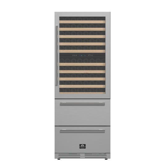 Forno Celano 30-Inch Dual Zone Wine Cooler and Beverage Cooler, 21.3 cu.ft, Stainless Steel